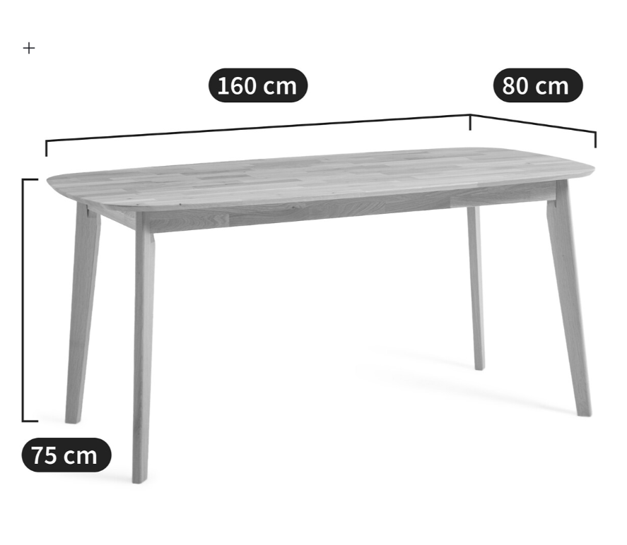 Solid Oak 6 Seater Dining Table Japandi Scandi Style| La Redoute Dalmar