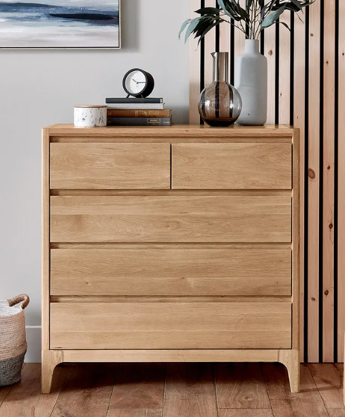 Solid Oak 5 Drawer Chest of Drawers | Oak Furniture Land Durham