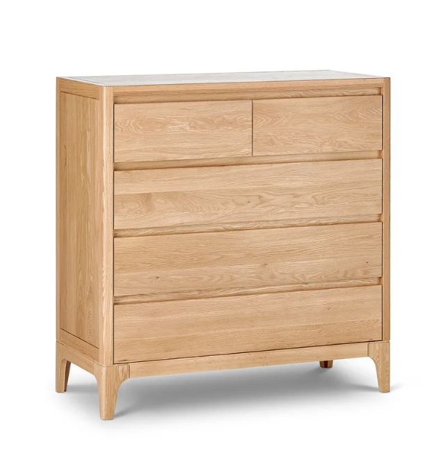 Solid Oak 5 Drawer Chest of Drawers | Oak Furniture Land Durham