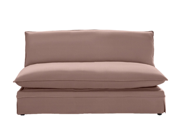 Pale Pink Armless 2 Seater Sofa, British Handmade | Willow & Hall Deverill