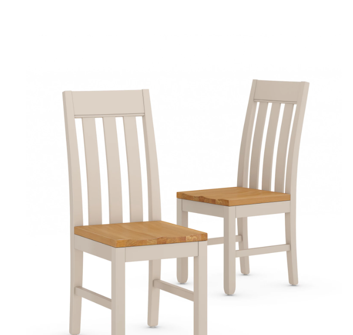 Dining Chairs Light Grey Putty and Wood, Set of 2 / Marks and Spencer Padstow RRP £229