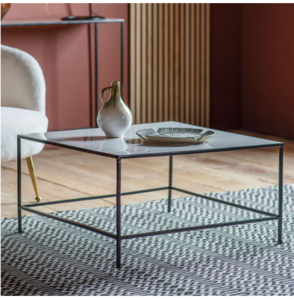 Coffee Table Gloss Grey And Black Metal / Melina RRP £299