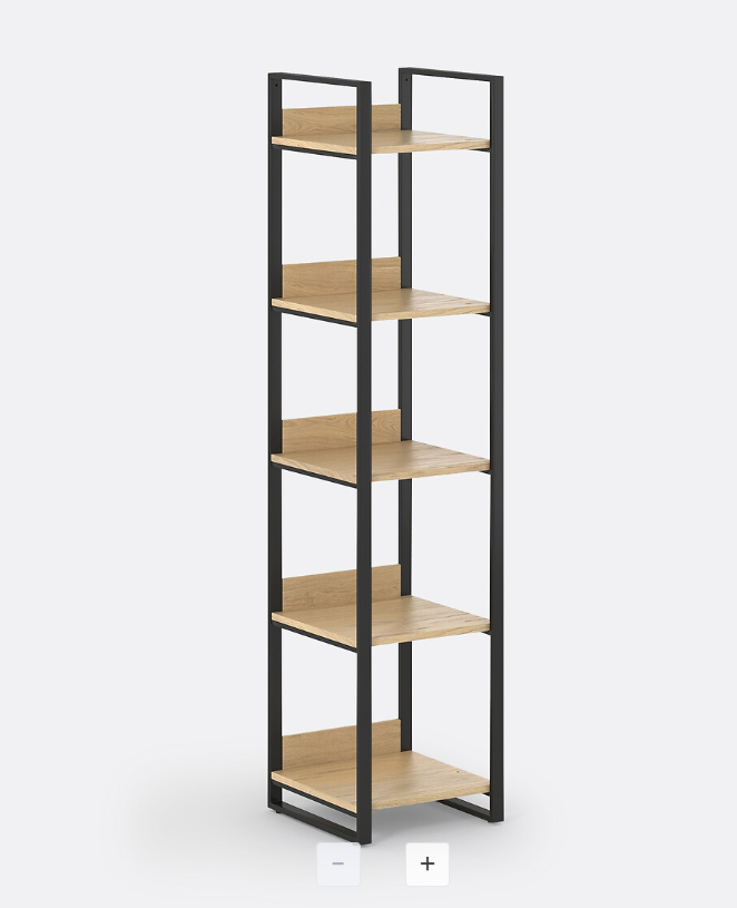 Tall pine wood and black metal shelving unit / Industrial style / La Redoute Hiba