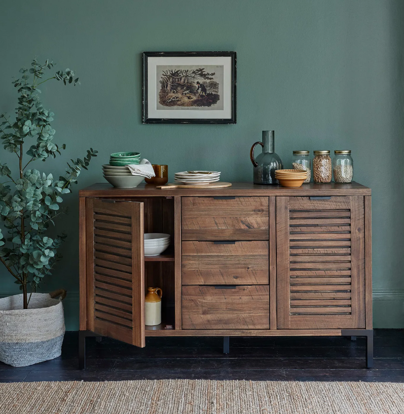 Solid Dark Wood Sideboard / Oak Furnitureland Detroit
