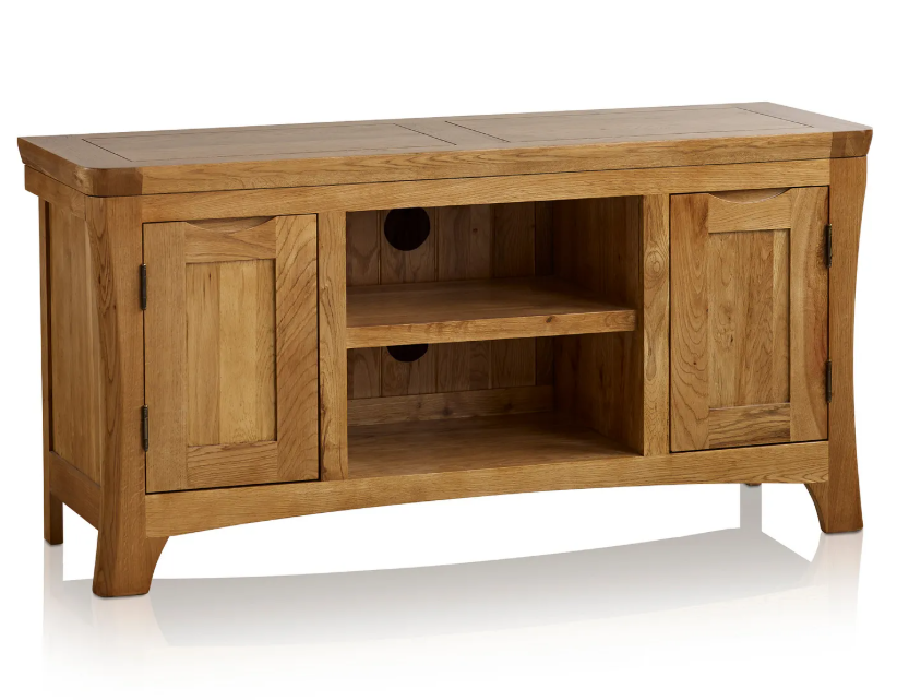 Rustic Solid Oak  Large TV Unit / Oak Furnitureland Orrick