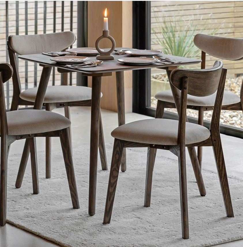 Dark Wood Walnut Small Dining Table / 2-4 Seater