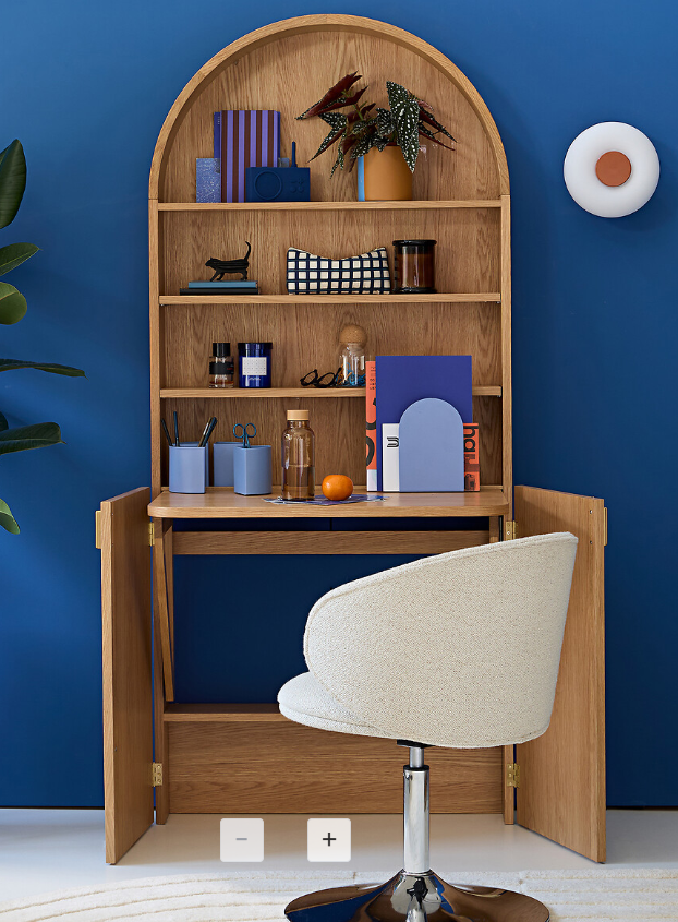 Oak Pull out desk and Bookcase /  Hideaway Desk