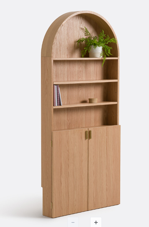 Oak Pull out desk and Bookcase /  Hideaway Desk