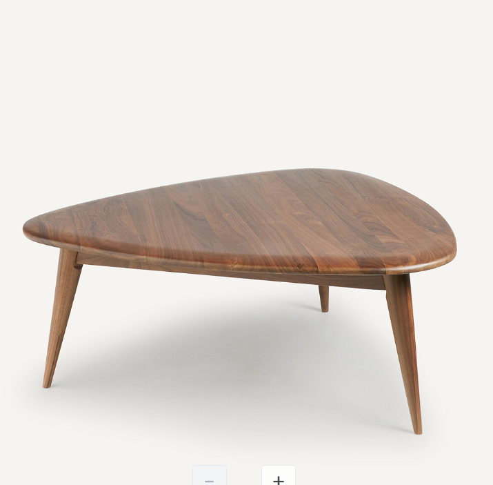 Small Solid Walnut Coffee Table / aircraft wing shape  / Triangle