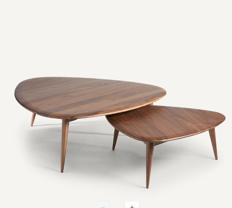 Small Solid Walnut Coffee Table / aircraft wing shape  / Triangle