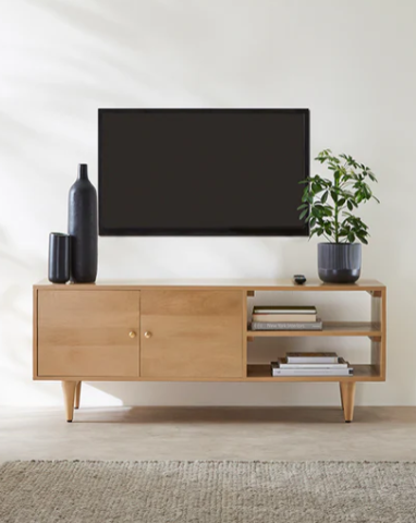 Light Solid Mango Wood TV Stand / Media Stand