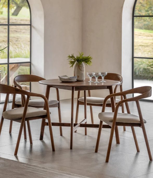 Solid Dark Walnut Wood Small Dining Table