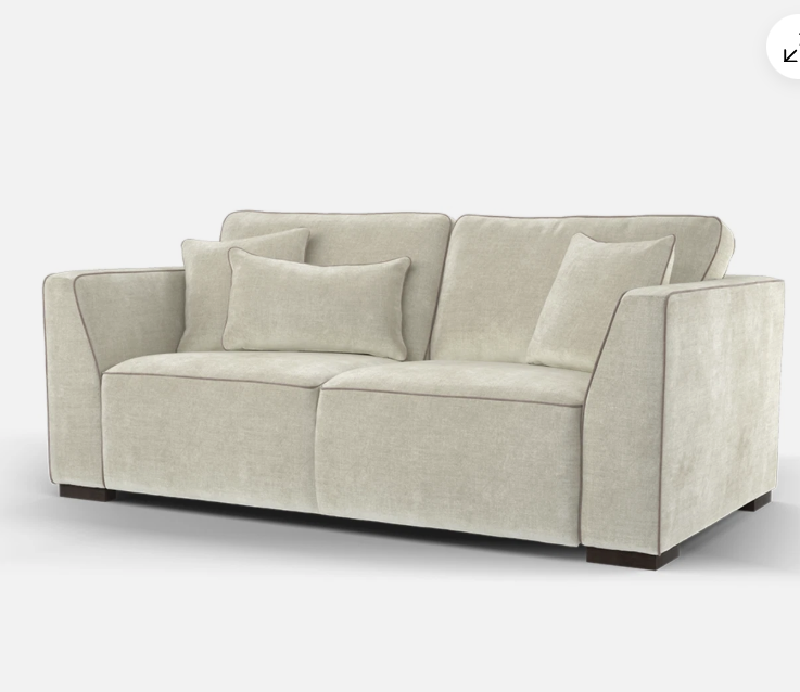 3 Seater Sofa Sofology Russo / Natural Light Beige with Piping