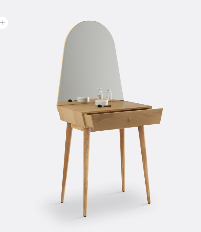 Oak Vintage Style Dressing Table with Mirror | La Redoute Clairoy