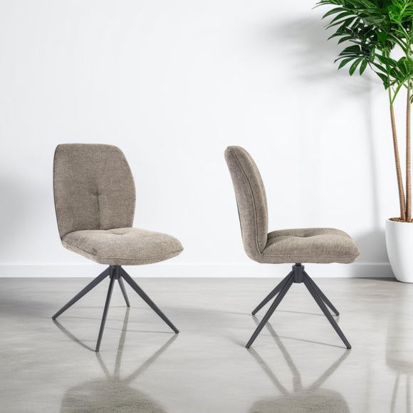 Grey Pebble Swivel Dining Chair / Set of 2