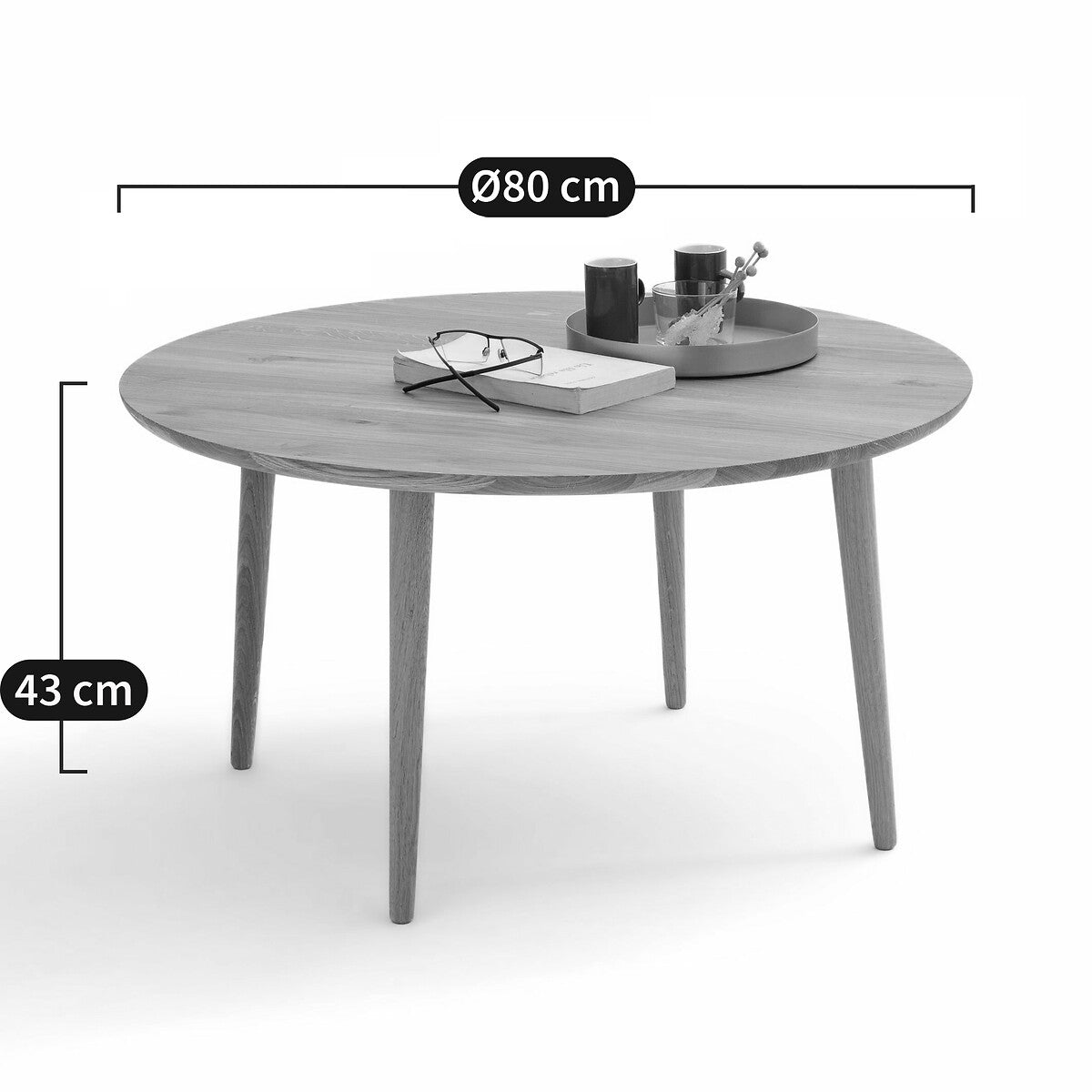 Round Solid Oak Coffee Table / La Redoute Crueso RRP £320