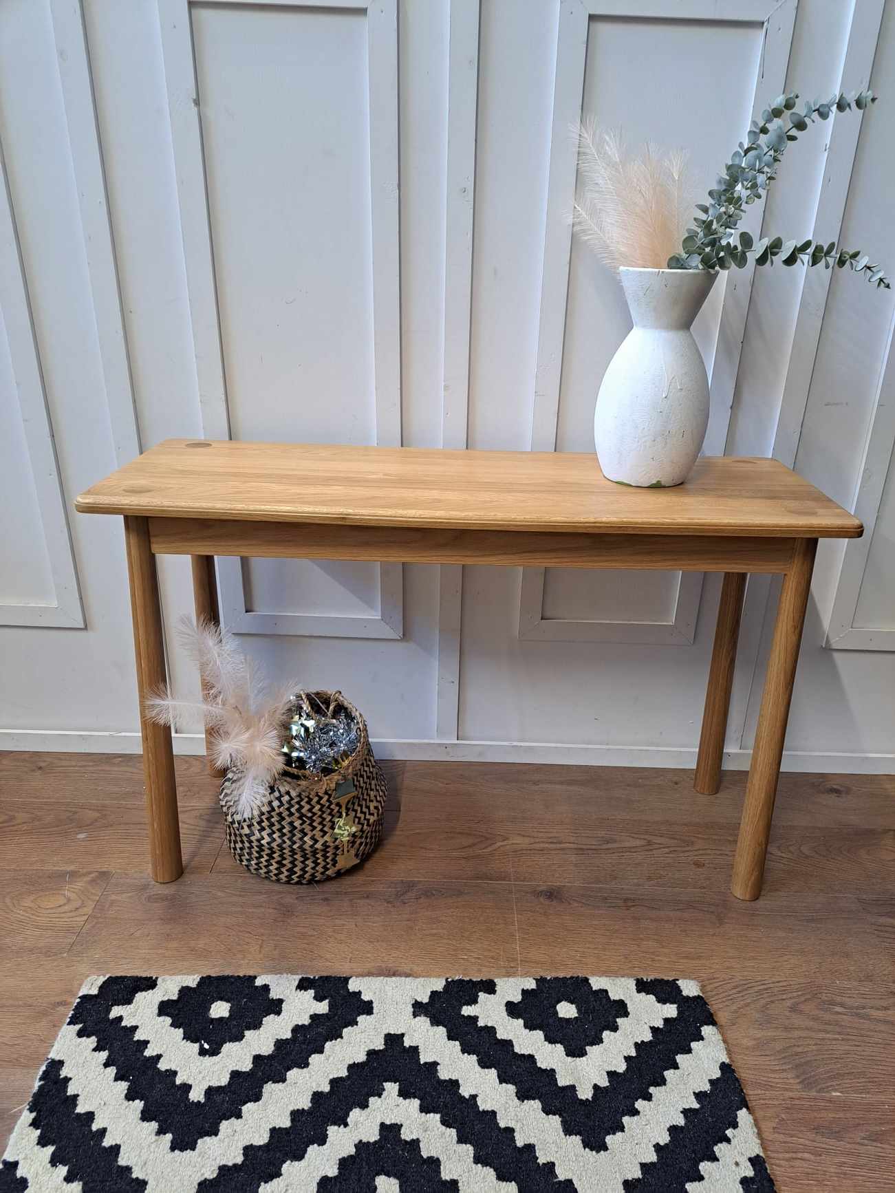 Solid Oak Low Console Table EX DISPLAY