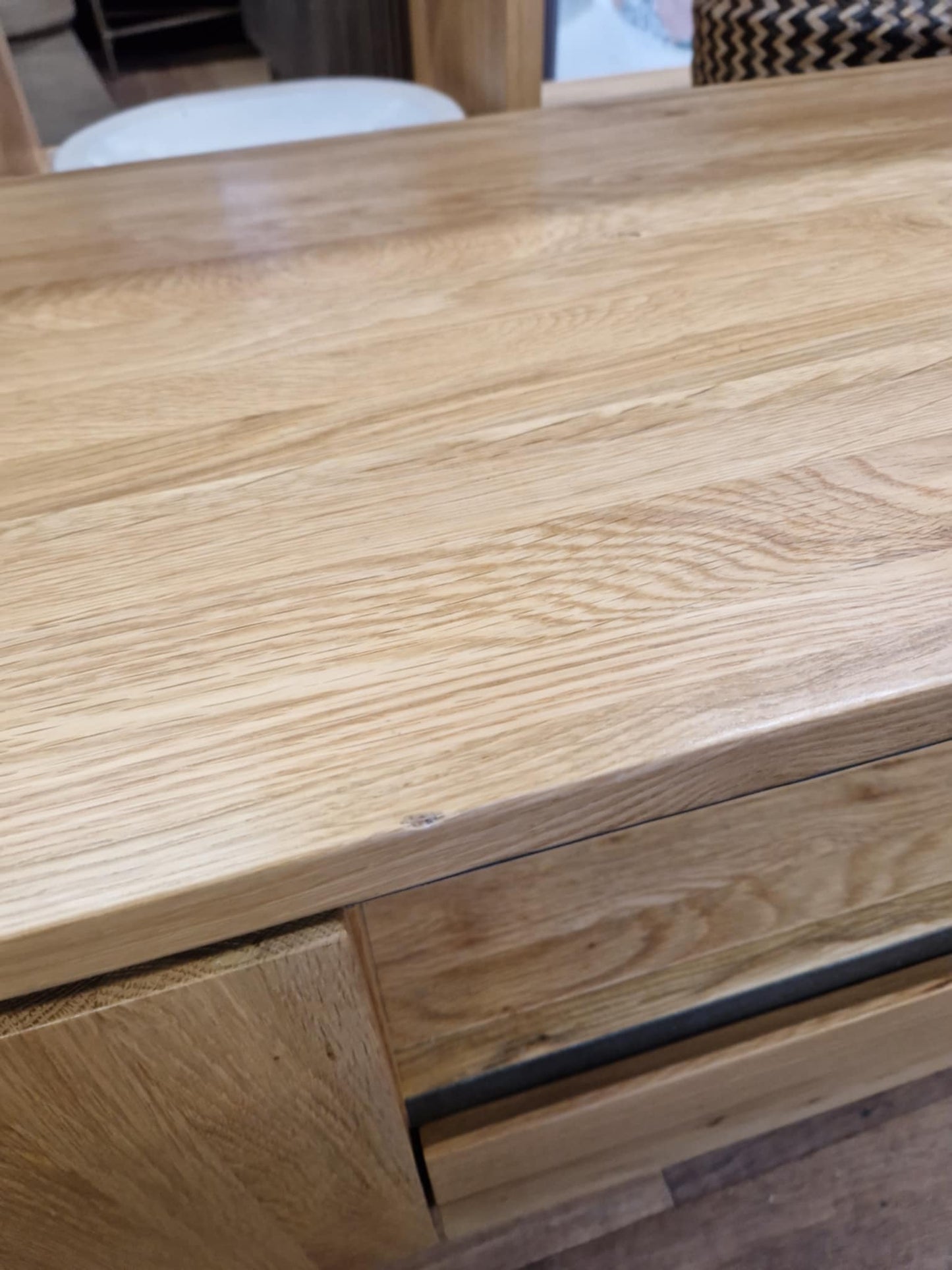 Solid wood and metal TV stand