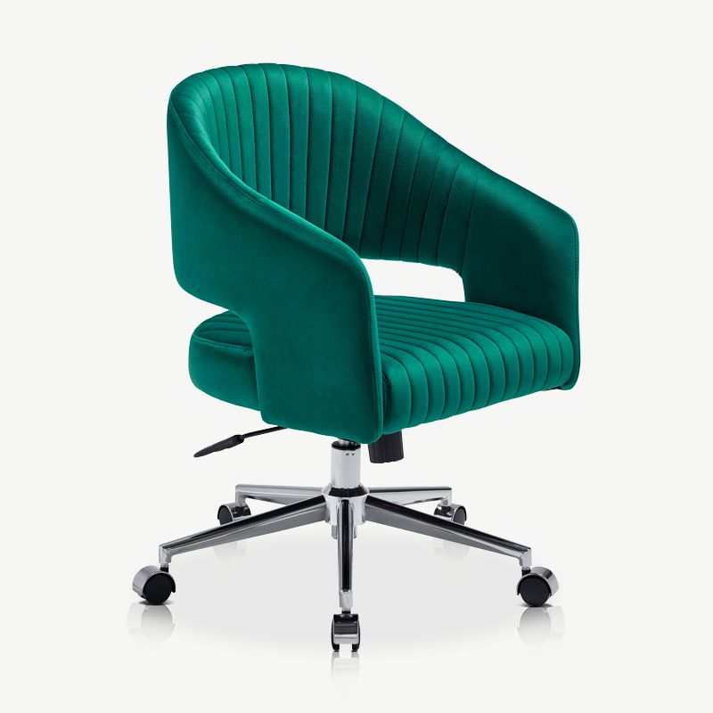 Green Velvet Swivel Office Chair EX DISPLAY