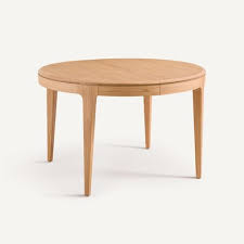 Round Extendable Oak Dining Table - Seats 4 to 8