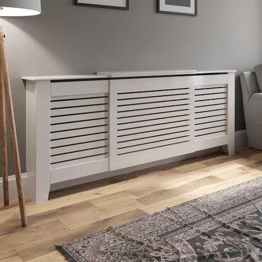 White Extra Large Radiator Cover - Adjustable