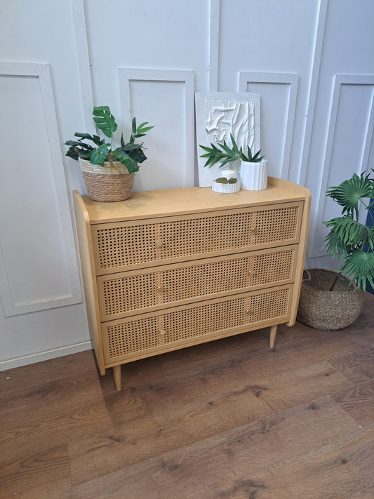 Oak and Rattan Chest of Drawers  |  Dresser  |  La Redoute Tempa