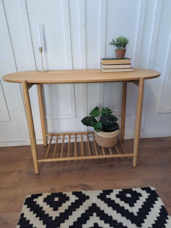 Solid Oak Console Table with Storage Shelf   ¦   La redoute Jucca