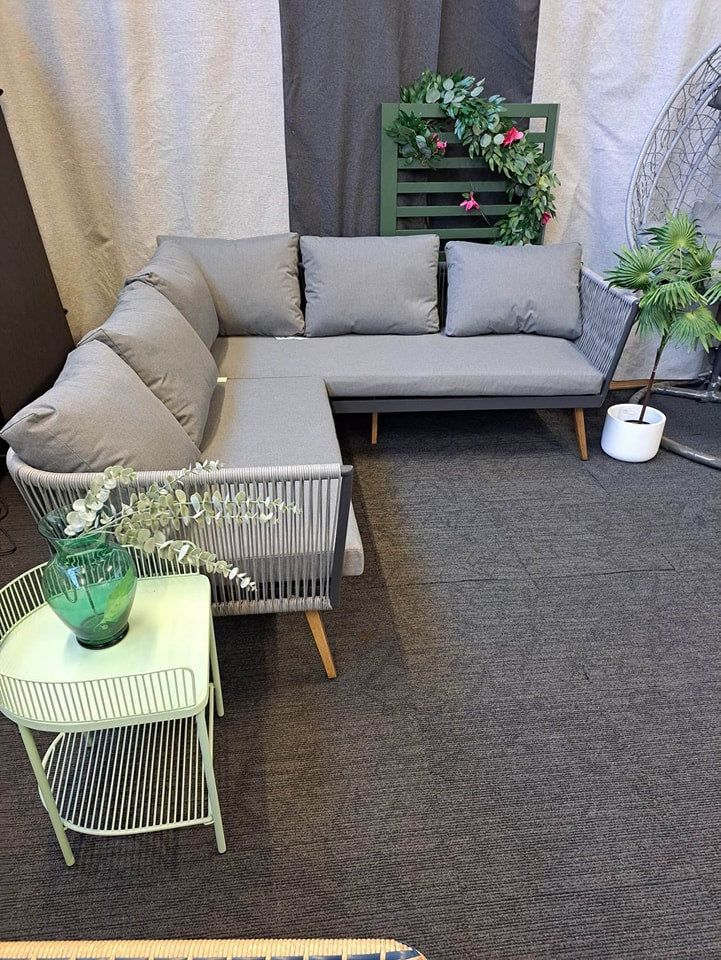 5 seater grey rope deals corner sofa set